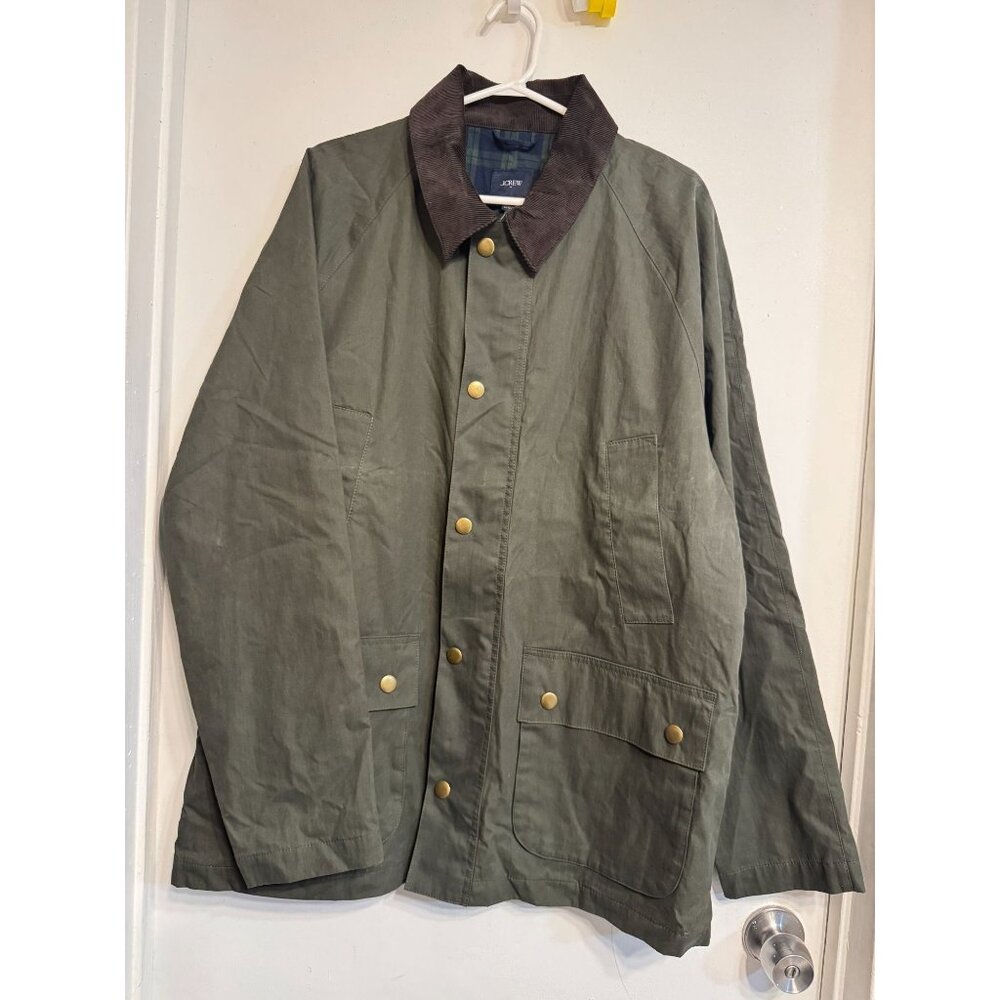 J.CREW Factory Waxed Twill Jacket Size L Castkill Green